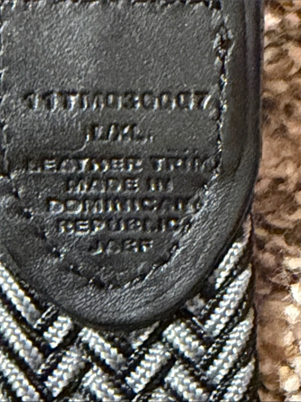 Tommy Bahama Black Braided Belt with Silver Buckle and leather trim